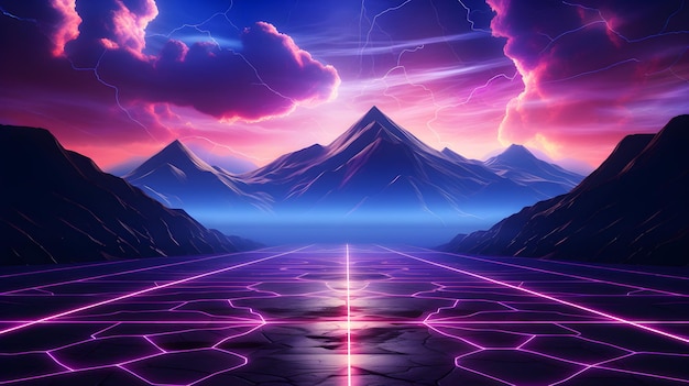 synthwave futuristische achtergrond