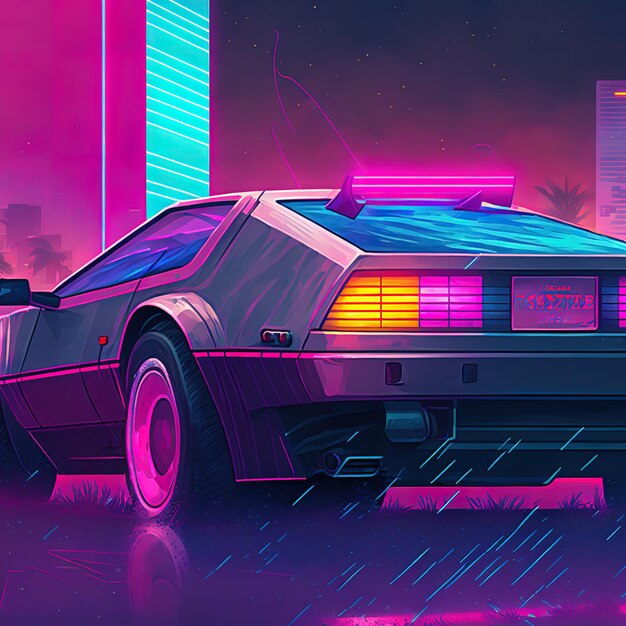 Photo synthwave illustration