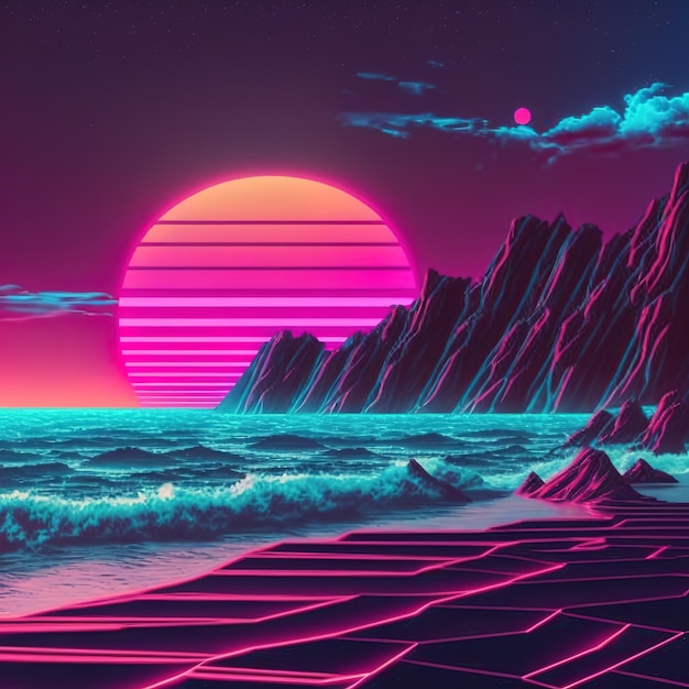 Synthwave illustration