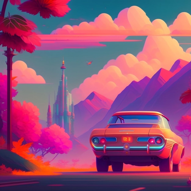 Synthwave landscape