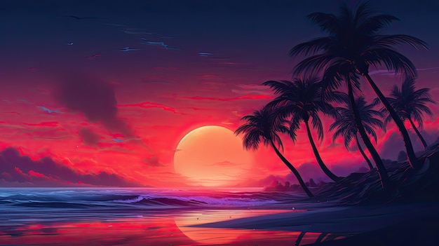 Photo synthwave neon wallpaper