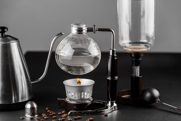 Фото Сифонный альтернативный способ приготовления кофе