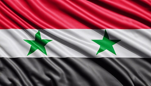 Syria flag on cracked wall Earthquake or drought concept