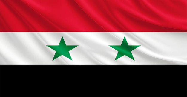 風に飛ぶシリアの旗