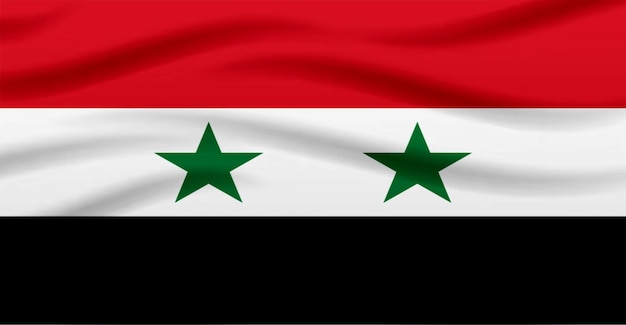 風に飛ぶシリアの旗