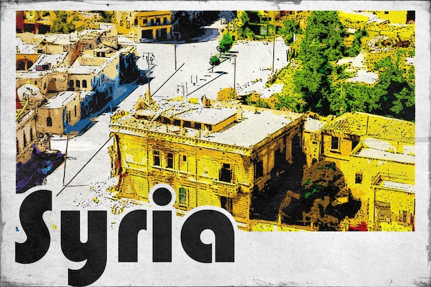シリア ヴィンテージの旅行ポストカード