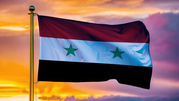 Syria Waving Flag Against a Cloudy Sky