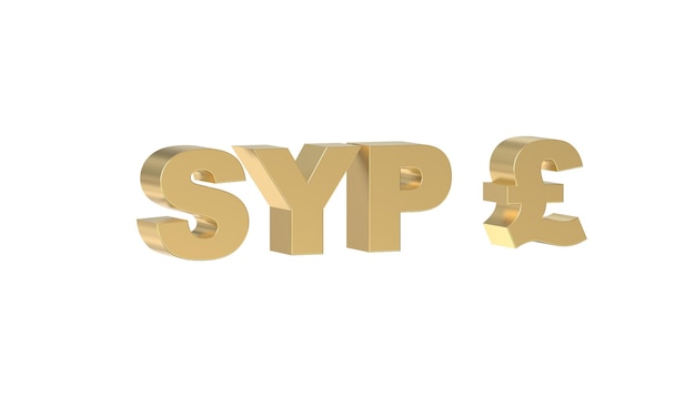 Syrian Lira Currency symbol of Syria in golden 3d