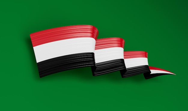 Syrië vlag lint op groene achtergrond 3d illustratie