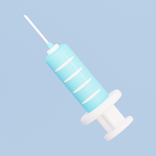 Photo a syringe for injection 3d rendering