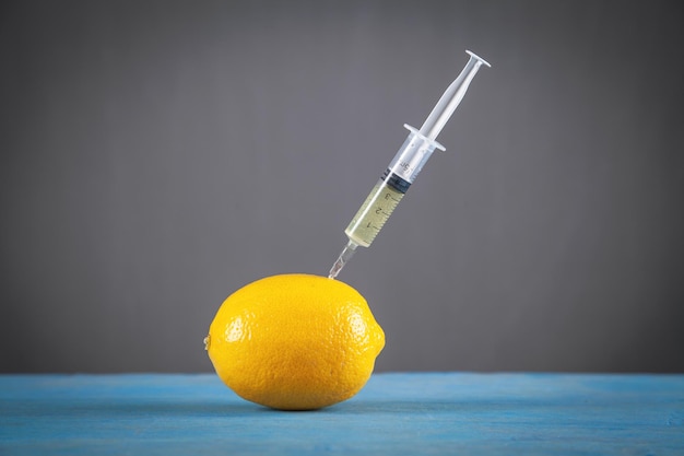 Syringe and lemon Genetic modification