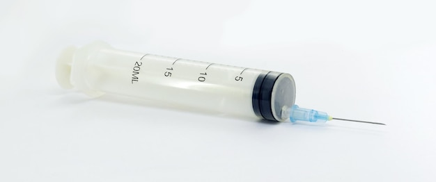 Syringe on a white background Medical equipment
