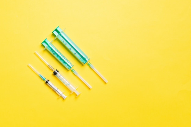 Syringes in a row for medical injection