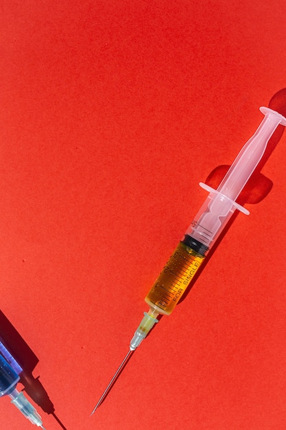 Syringes with colorful liquids