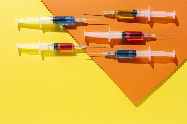 Syringes with colorful liquids