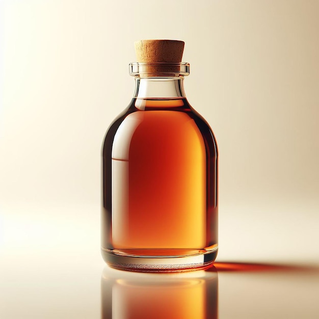 syrup bottle on a light background