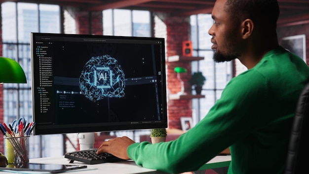 system engineer coding ai brain model of neural network for machine learning solving tasks on