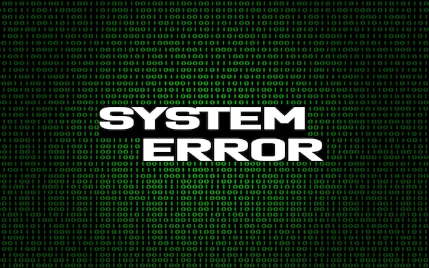 System error on binary code background