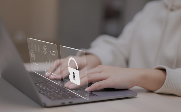 System of online security checks for users username and password authentication system cybersecurity global concept secure Internet access technology cybernetics computer security network system