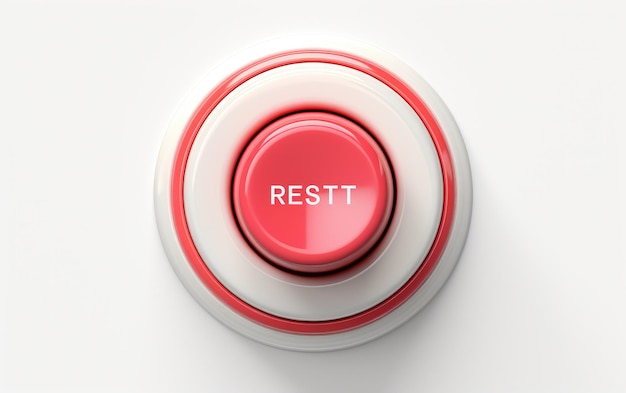 System Revival Reset Button Activation on a White or Clear Surface PNG Transparent Background