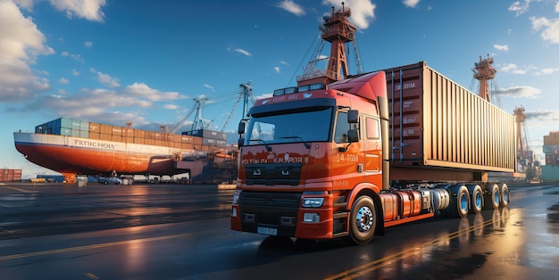 트럭 컨테이너 화물의 시스템 운송 및 물류 (Generative AI)
