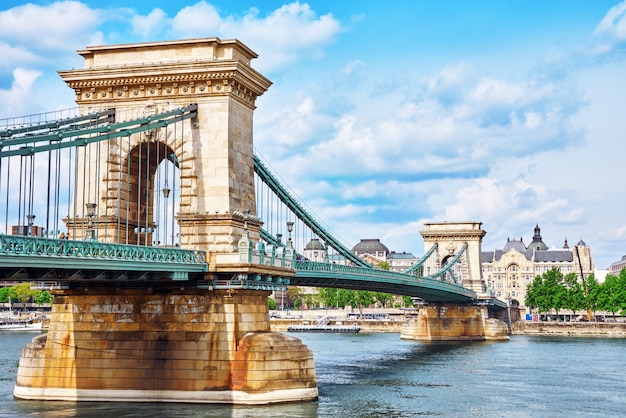 Szechenyi Chain Bridge-one of the most beautiful bridges of Budapest, Hungary