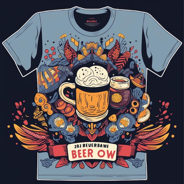 Foto t-shirt bierfestival ontwerp vector illustratie