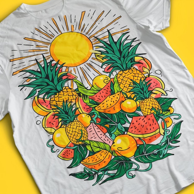 T shirt Design Illustration On White Background