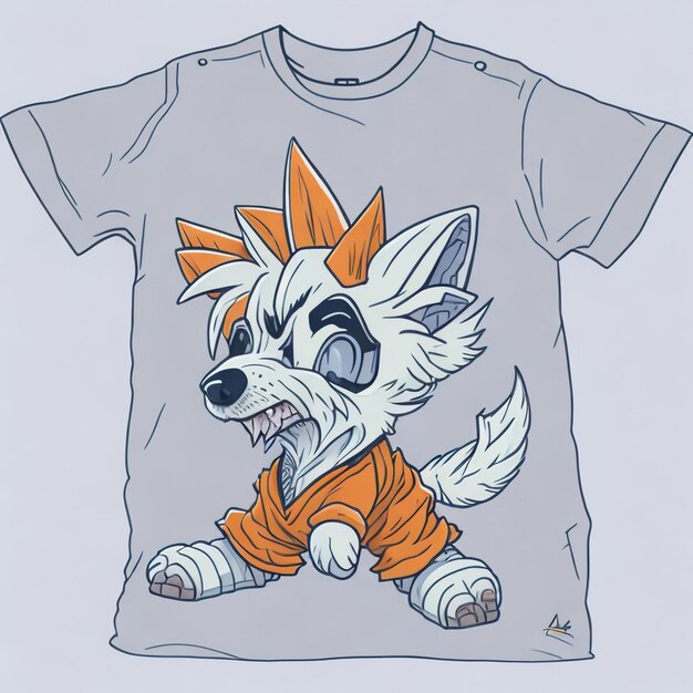 Foto t-shirt grafisch schattig cartoon hond goku