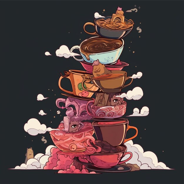 T-shirt koffie ontwerp vector illustratie