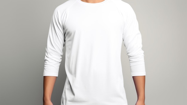 t-shirt met lange mouwen witte sjabloon mockup