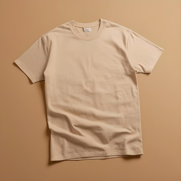 T-shirt mockup met beige achtergrond