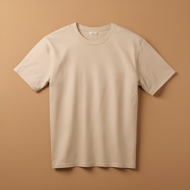 Foto t-shirt mockup met beige achtergrond