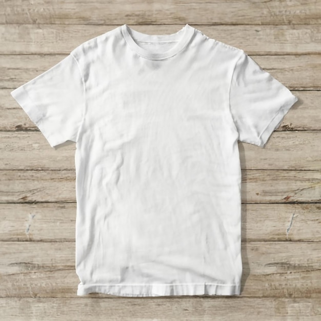 T-shirt mockup op houten textuur achtergrond gegenereerd door AI