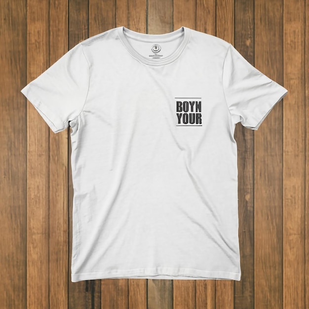 T-shirt mockup op houten textuur achtergrond gegenereerd door AI