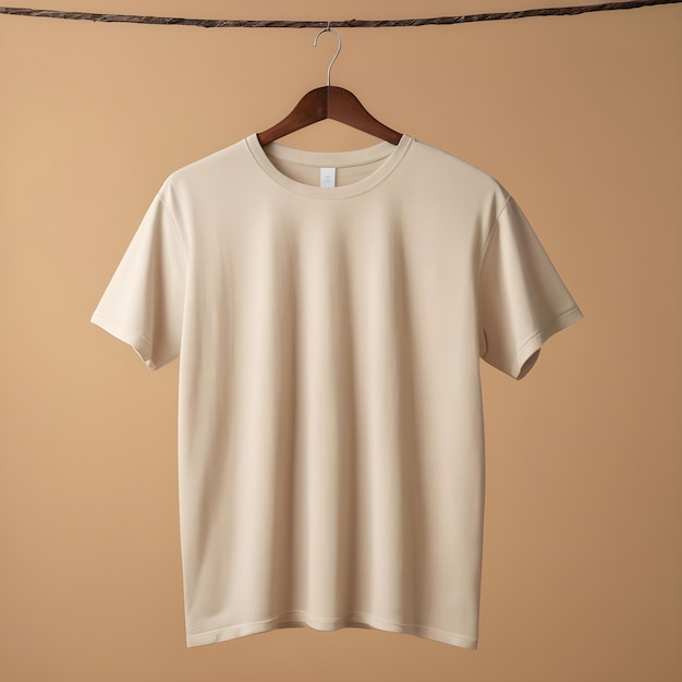 t shirt mockup with beige background