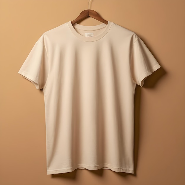 t shirt mockup with beige background