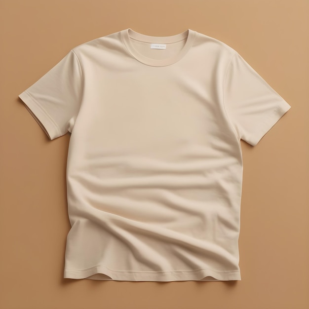 Photo t shirt mockup with beige background