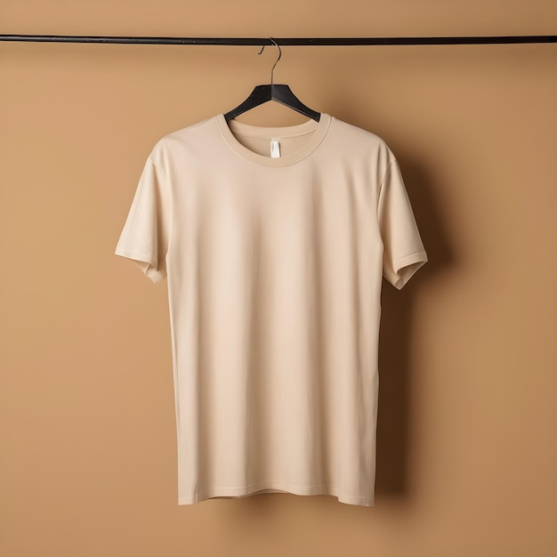 t shirt mockup with beige background