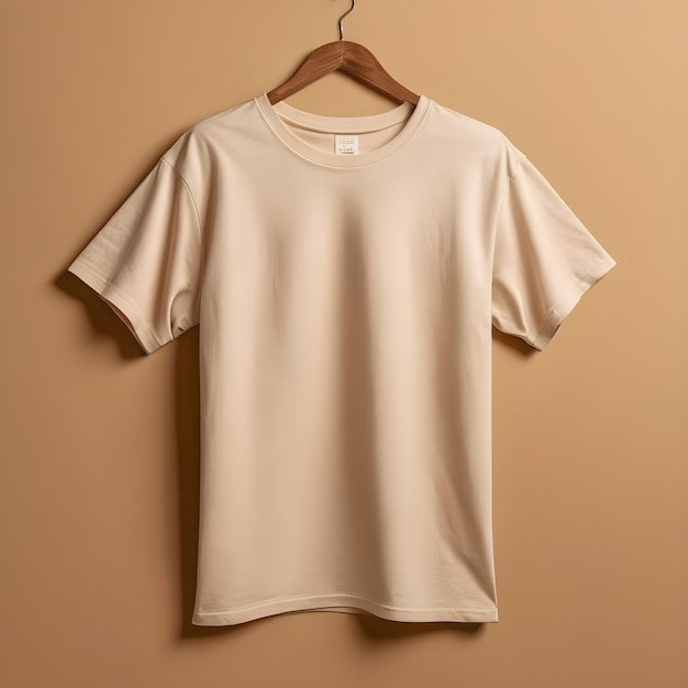 t shirt mockup with beige background