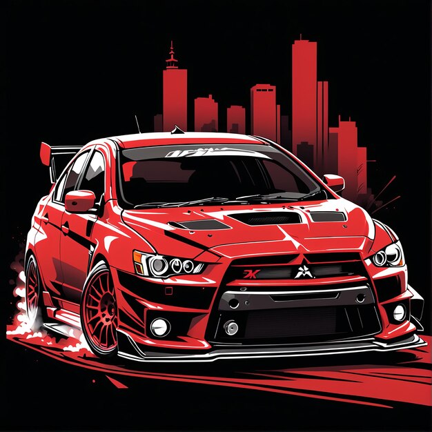 Foto t-shirt ontwerp lancer evo x