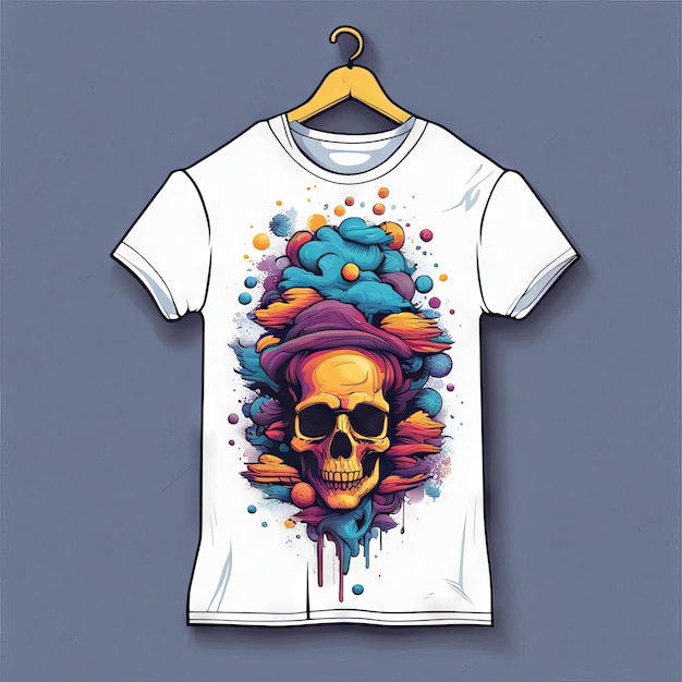 Foto t-shirt sjabloon ontwerp van de schedel