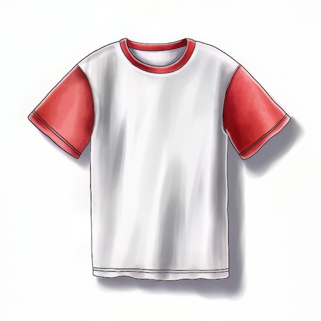 T-shirt sjabloon op een witte achtergrond