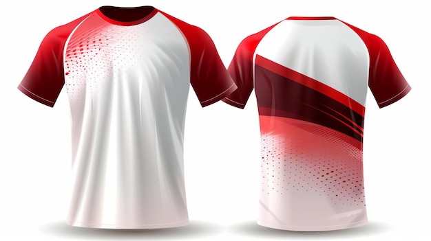 T shirt sport red on white background Generative ai