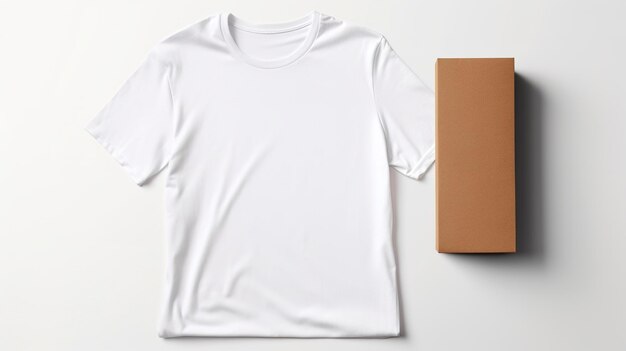 Photo t shirt tag and box mockup