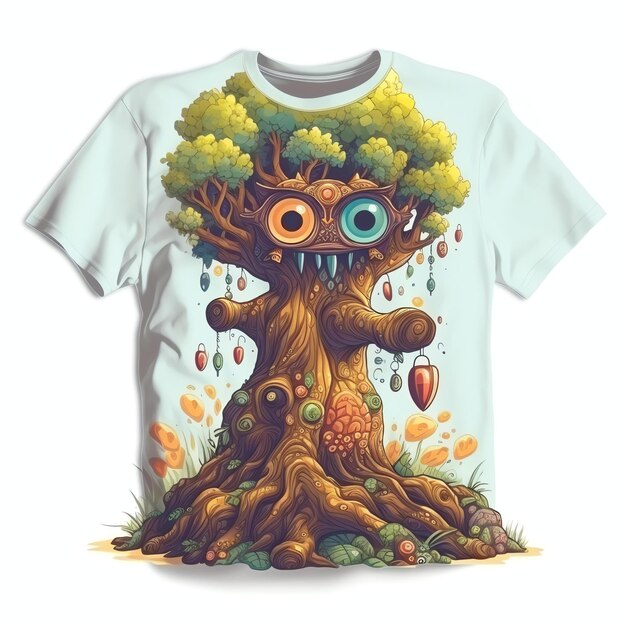 A t - shirt that says'tree'on it