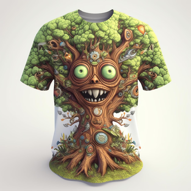 A t - shirt with a tree on it that says'tree'on it