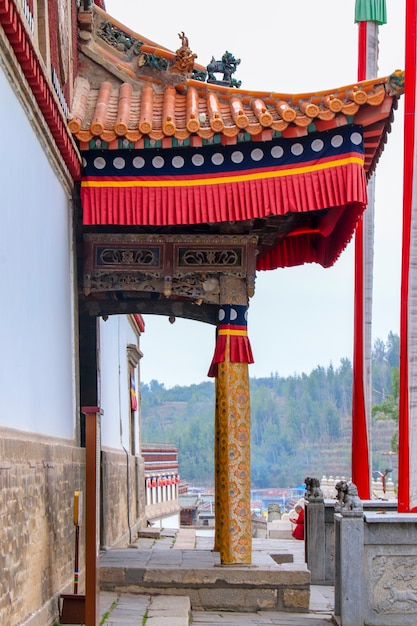 Monastero di ta'er, kumbum. xining, qinghai, paese di huangzhong, cina. questo monastero buddista tibetano fondato nel 1583 è secondo solo a lhasa per importanza.