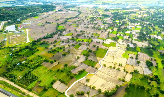 Ta Pa field after the rice harvest in the morning is beautiful. This place is the largest granary