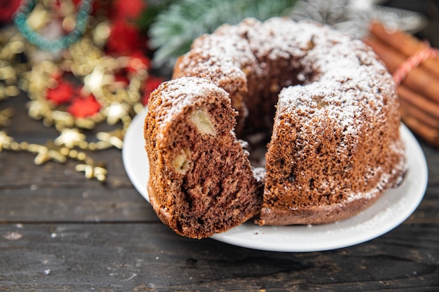 Taart kerst snoep zelfgemaakte taarten zoet dessert kerstkaart nieuwjaar biscuit chocolade